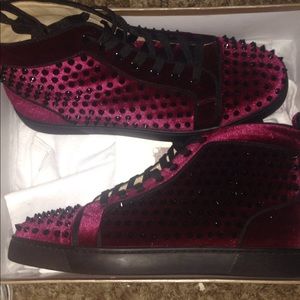 Maroon velvet Christian Louboutin